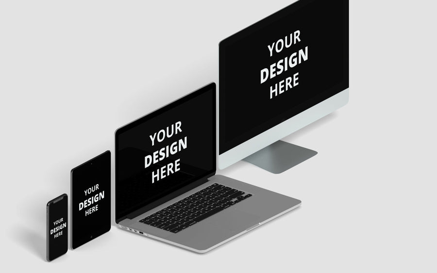 Multi Devices Isometric Mock-Ups