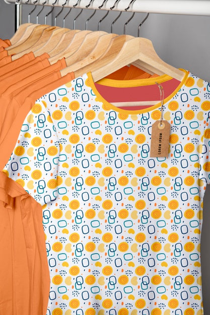 Multicolored Shirt Concept Mock-Up Psd