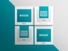 Multiple Square Business Card Mockup Psd