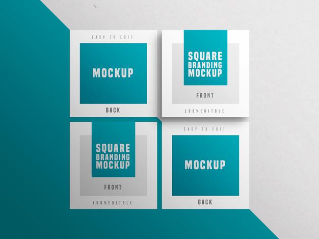 Multiple Square Business Card Mockup Psd - Mockup Hunt
