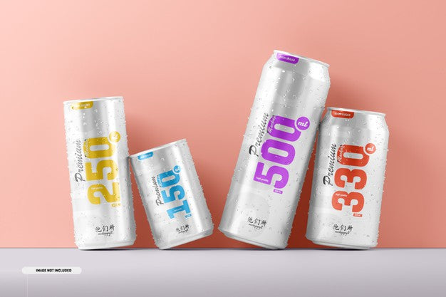 Multisize Soda Can Mockup Psd