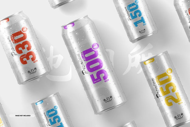 Multisize Soda Can Mockup Psd