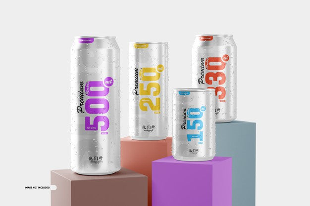 Multisize Soda Can Mockup Psd