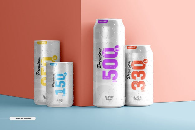 Multisize Soda Can Mockup Psd