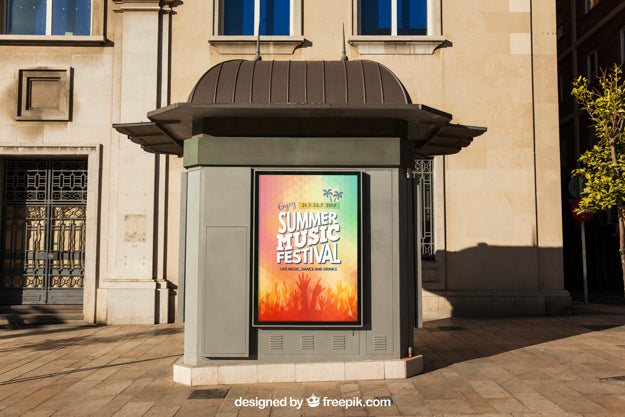 Mupi Mockup In City Psd