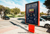 Mupi Mockup In Front Of Parked Cars Psd
