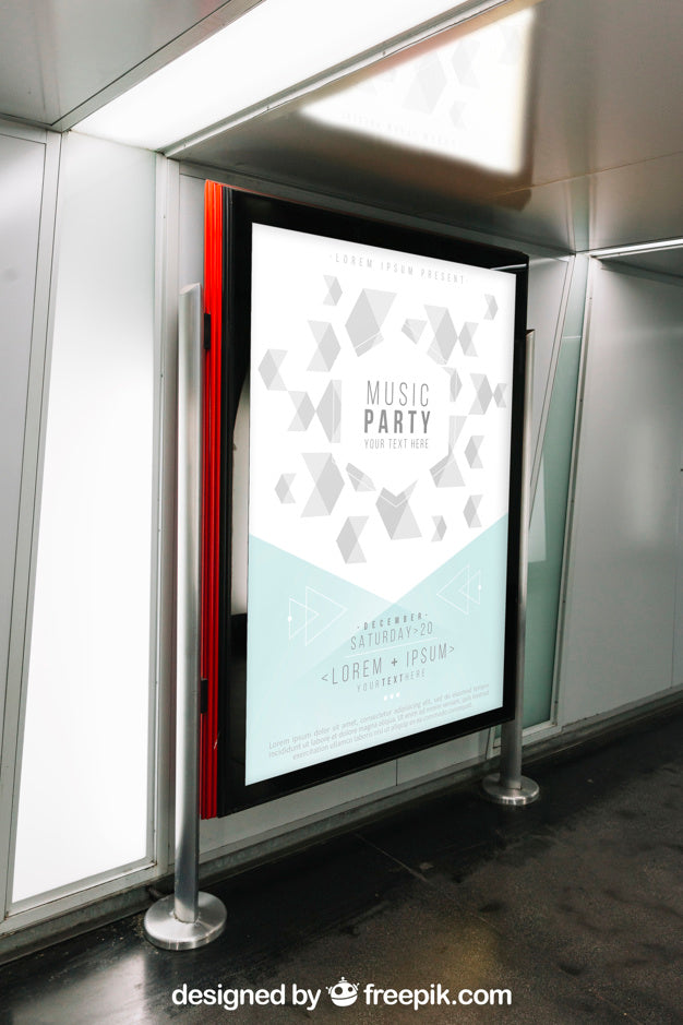 Mupi Mockup In Metro Psd