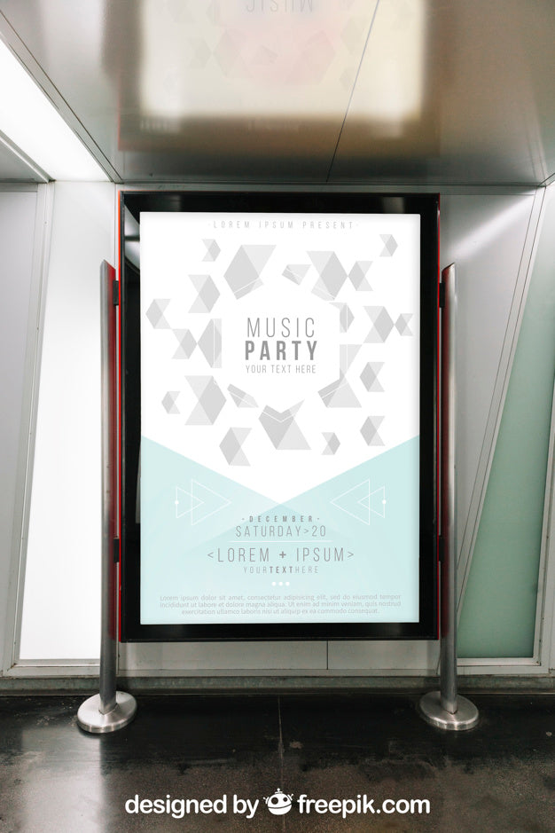 Mupi Mockup In Subway Psd