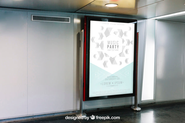 Mupi Mockup In Subway Station Psd
