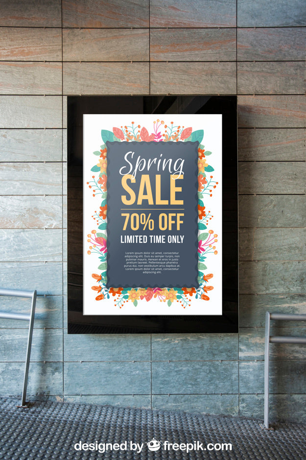 Mupi Mockup Template On Urban Wall Psd