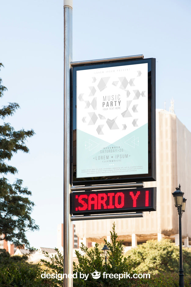 Mupi Mockup Template With Display Psd