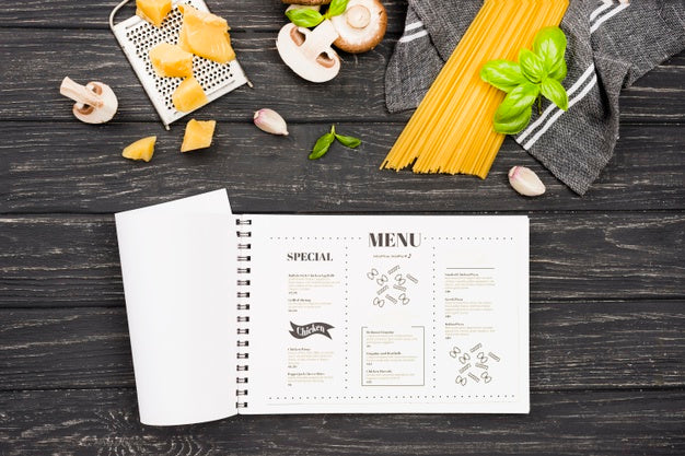 Mushrooms And Pasta Arrangement Psd