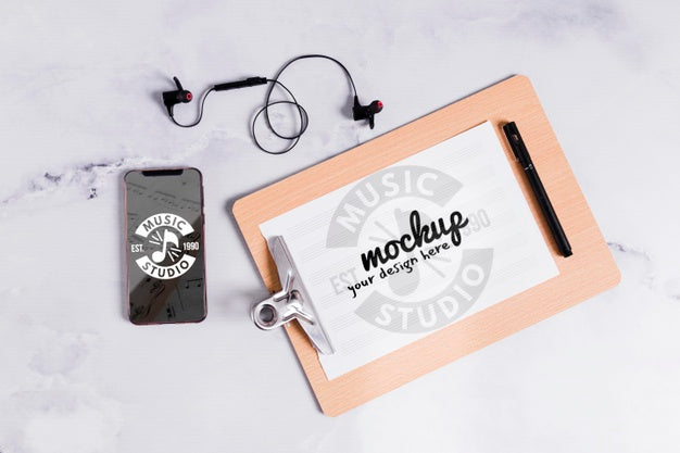 Music Clipboard And Mobile Psd