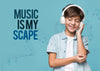 Music Is My Escape Young Cute Boy Mock-Up Psd