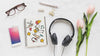 Music Mockup With Headphones Smartphone And Notebook Psd