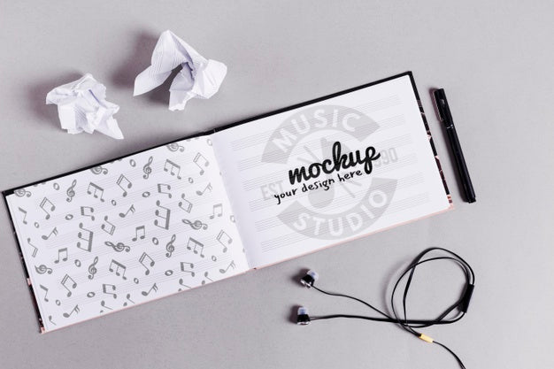 Music Notebook Open Psd