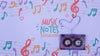 Musical Notes On Sheet With Tape Beside Psd