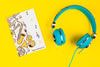Musical Sheet Concept With Headphones Beside Psd
