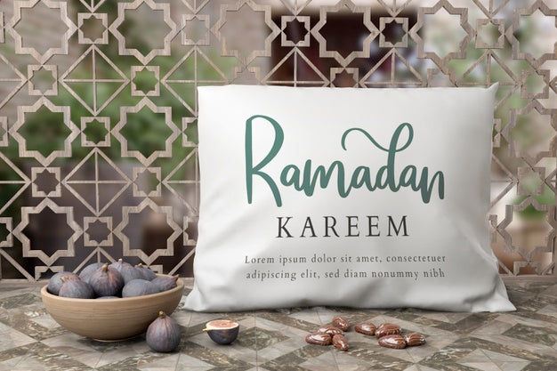 Muslim New Year Arrangement With Figs And Pillow Psd