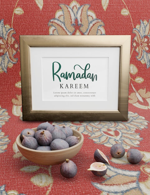 Muslim New Year With Figs On Floral Background Psd