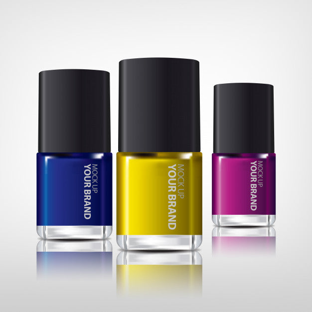 Nail Polish Colourful Realistic Mock Up Psd