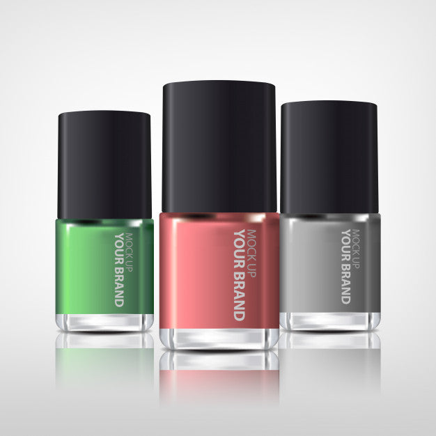 Nail Polish Colourful Realistic Mock Up Psd