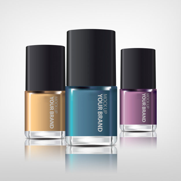 Nail Polish Colourful Realistic Mock Up Psd