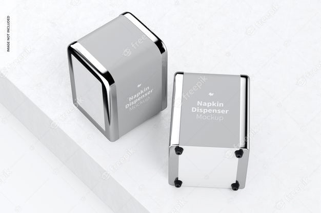 Napkin Dispenser Mockup, Top View Psd