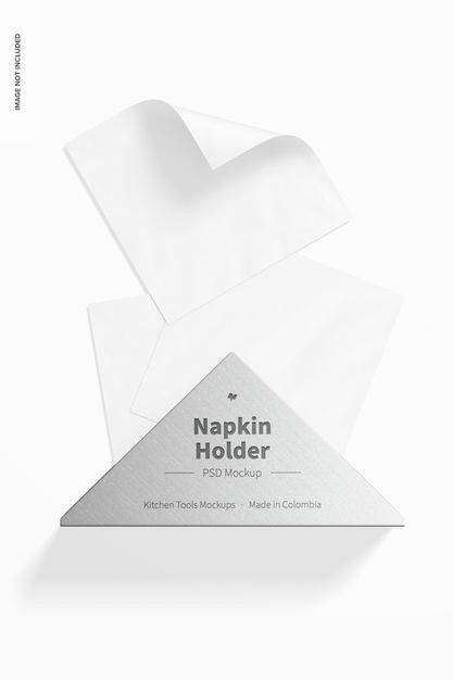 Napkin Holder Mockup, Front View Psd