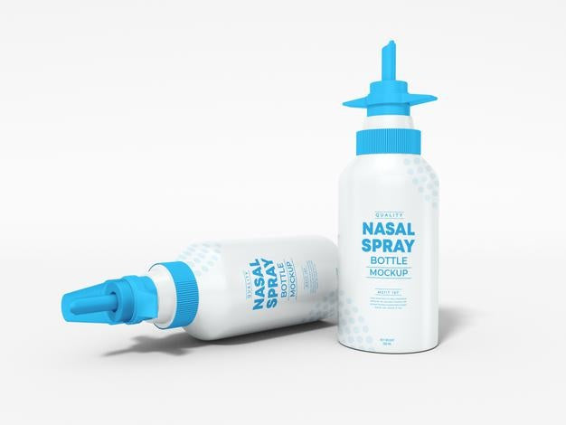 Nasal Spray Bottle Branding Mockup Psd