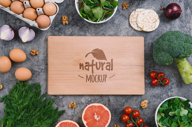 Natural And Healthy Vegan Food Mock-Up Psd