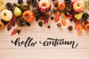 Natural Autumn Decor With Greetings Psd
