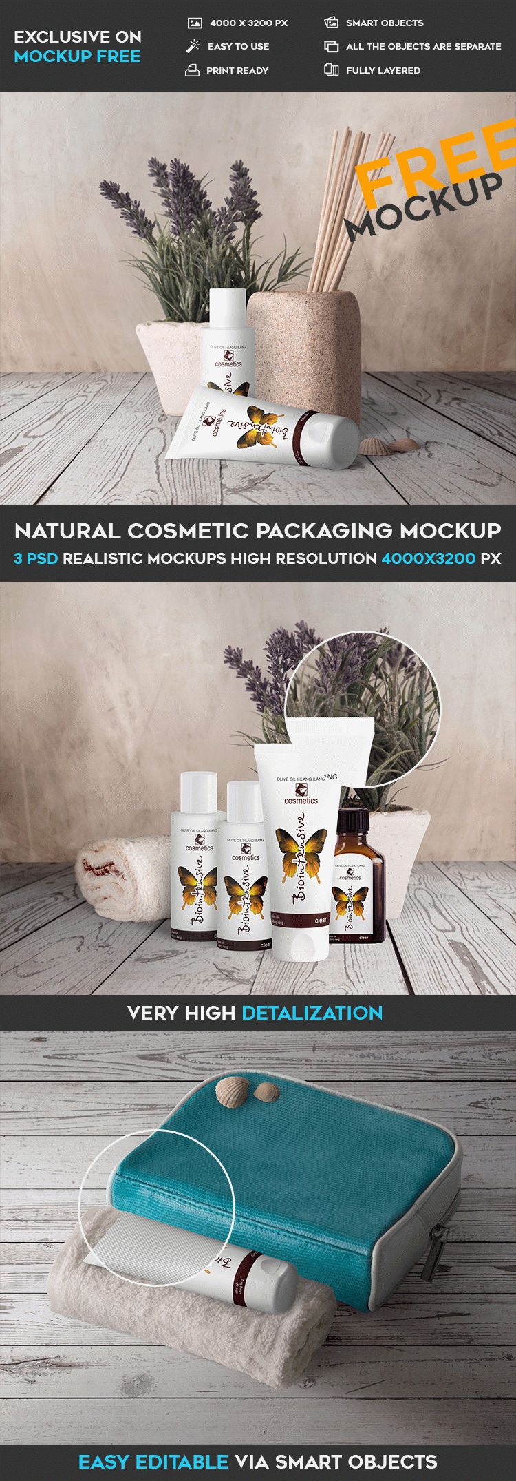 Natural Cosmetic Packaging – Psd Mockup