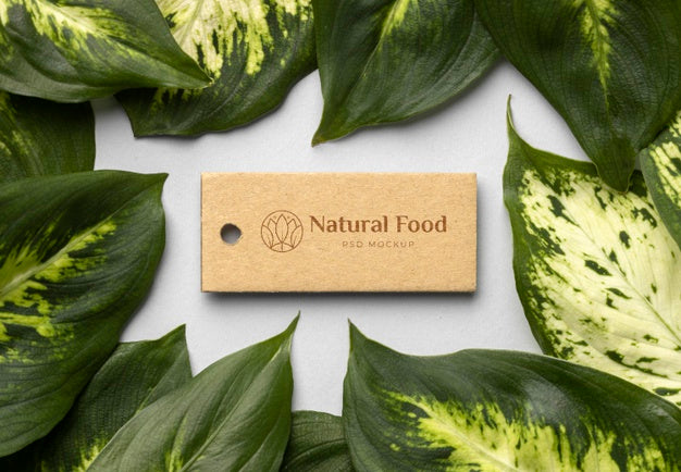 Natural Food Mock-Up With Leaves Psd