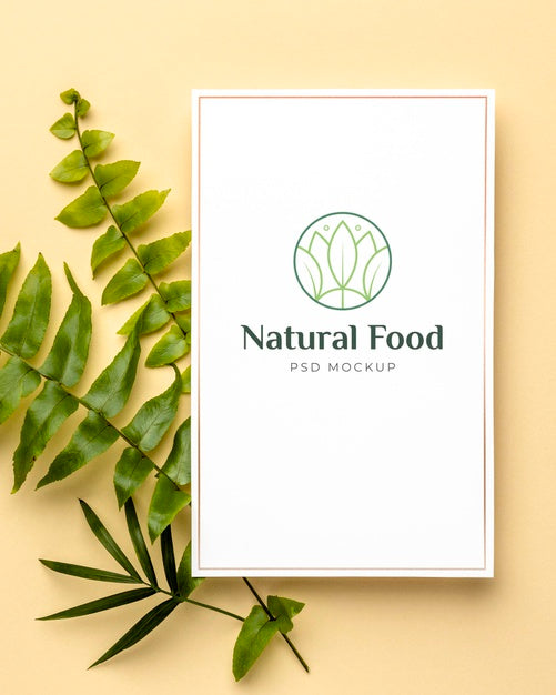 Natural Food Mock-Up With Leaves Psd