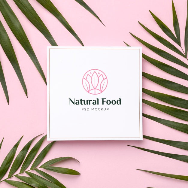 Natural Food Mock-Up With Leaves Psd