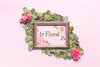 Natural Frame With Flowers And Leaves Psd
