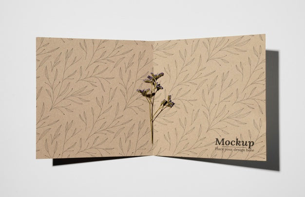 Natural Material Card Mock-Up Arrangement Psd