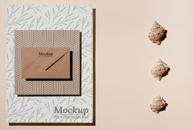 Natural Material Card Mock-Up Arrangement Psd