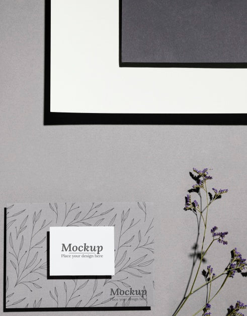 Natural Material Card Mock-Up Arrangement Psd