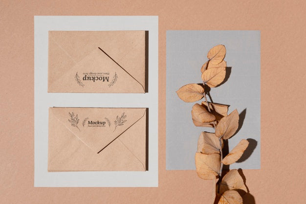 Natural Material Card Mock-Up Assortment Psd