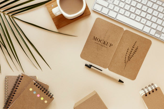 Natural Material Stationery Mock-Up Arrangement Psd