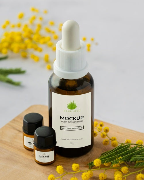 Natural Medicine Packaging Design Mockup Psd