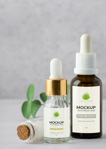 Natural Medicine Packaging Design Mockup Psd