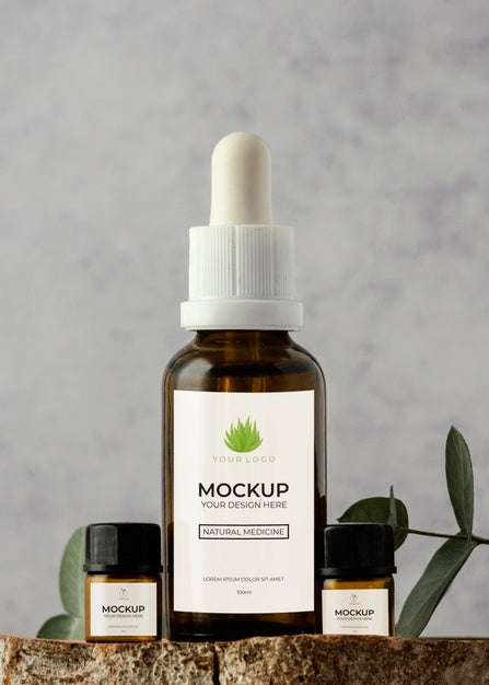 Natural Medicine Packaging Design Mockup Psd