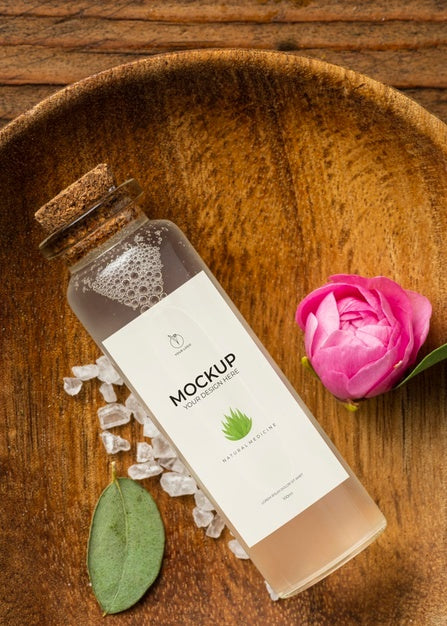 Natural Medicine Packaging Mockup With Ingredients Psd