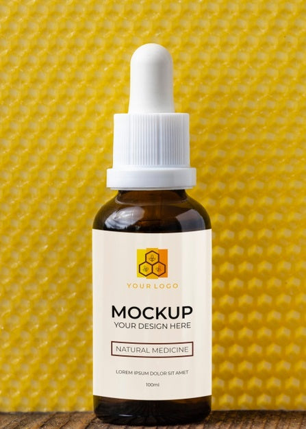 Natural Medicine Packaging Mockup With Ingredients Psd