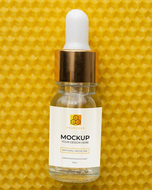 Natural Medicine Packaging Mockup With Ingredients Psd