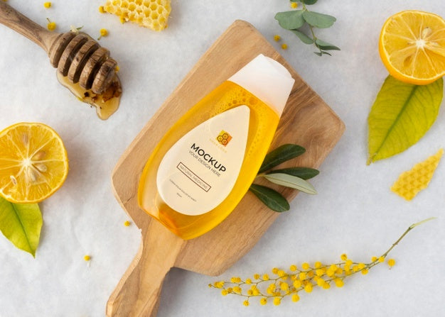 Natural Medicine Packaging Mockup With Ingredients Psd