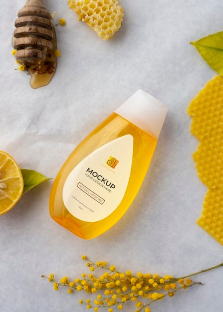 Natural Medicine Packaging Mockup With Ingredients Psd